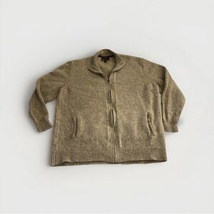 Jos A Bank Reserve Sweater Mens 4 XL Zip Up Cardigan Lambs Wool Knit Preppy